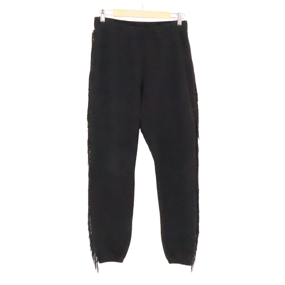 ASOS Fringe Trim Joggers Sweatpants Womens Size 8 Black Boho Western Fleece Cozy